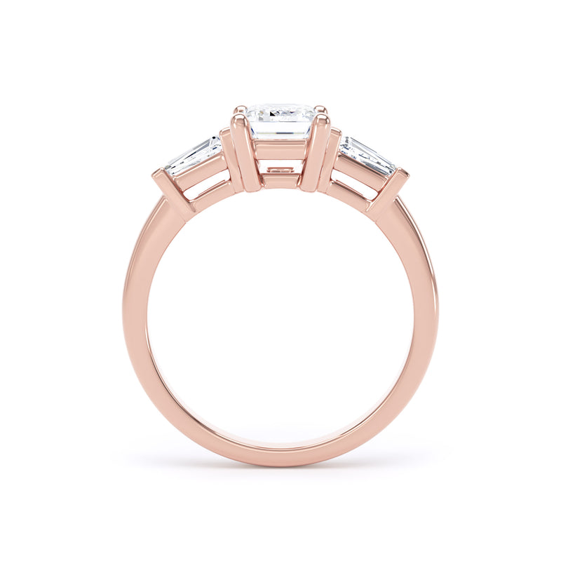 Tia Emerald Cut Engagement Ring in 9ct Rose Gold
