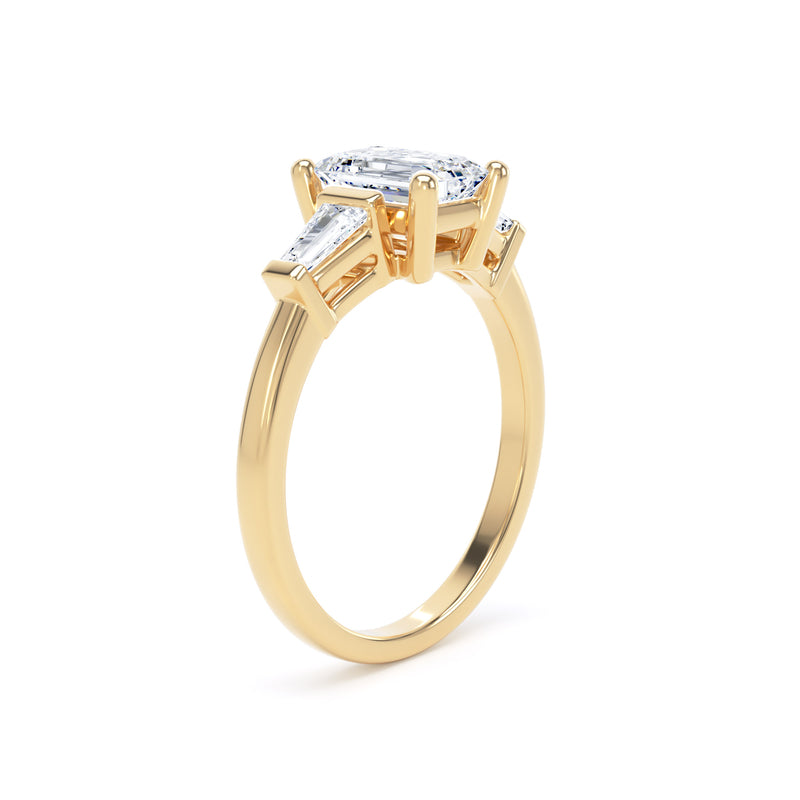 Tia Emerald Cut Engagement Ring in 9ct Yellow Gold