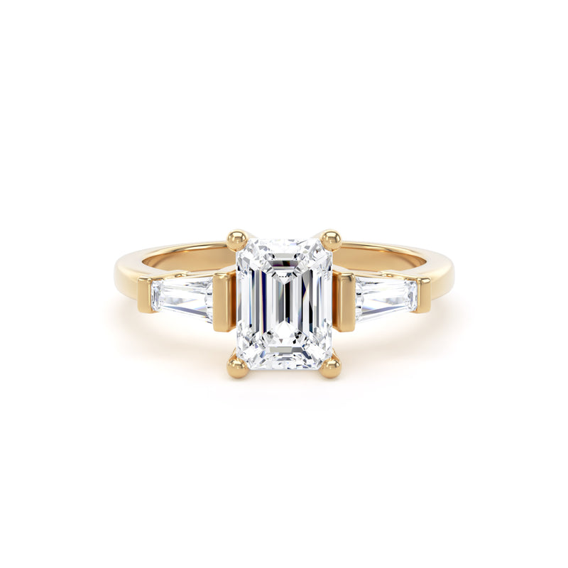 Tia Emerald Cut Engagement Ring in 9ct Yellow Gold