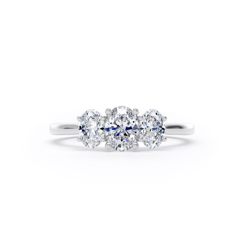 Thea Oval Cut Engagement Ring in 9ct White Gold