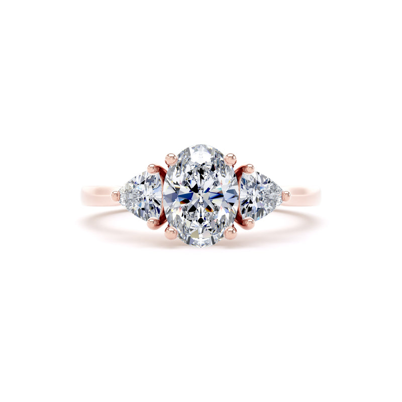 Tess Oval Cut Engagement Ring in 9ct Rose Gold