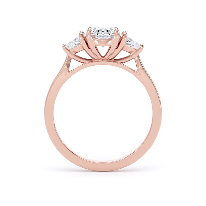 Tess Oval Cut Engagement Ring in 18ct Rose Gold