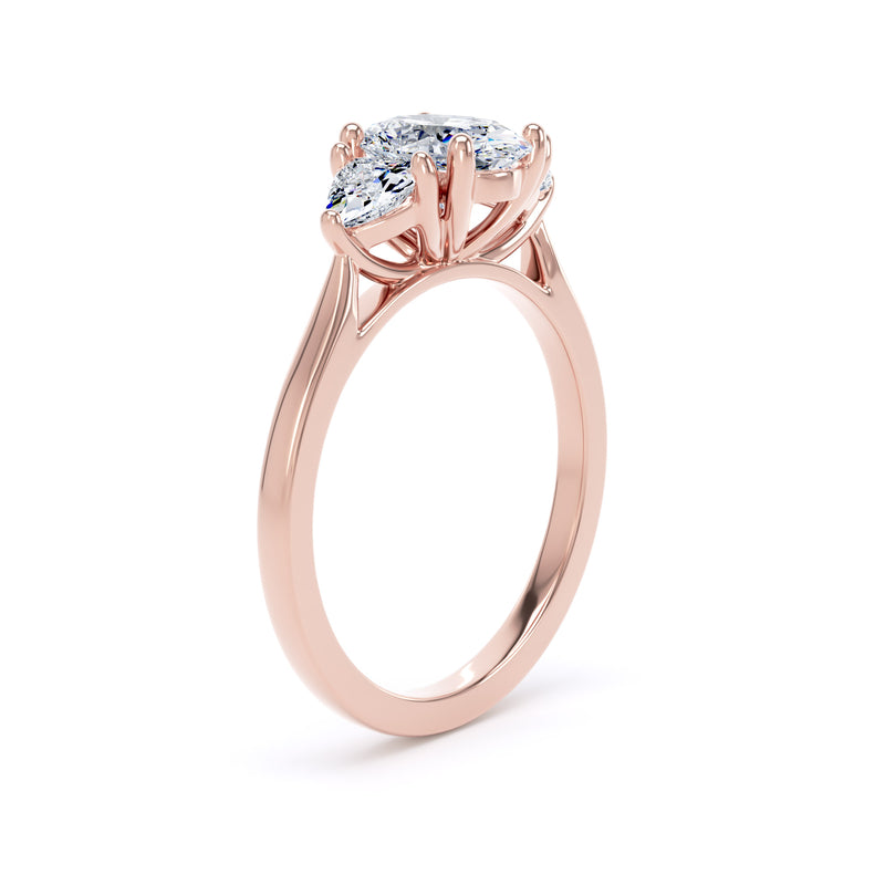 Tess Oval Cut Engagement Ring in 18ct Rose Gold