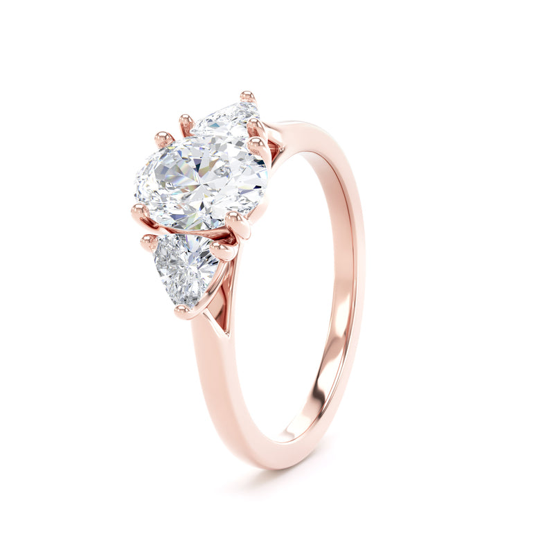Tess Oval Cut Engagement Ring in 9ct Rose Gold
