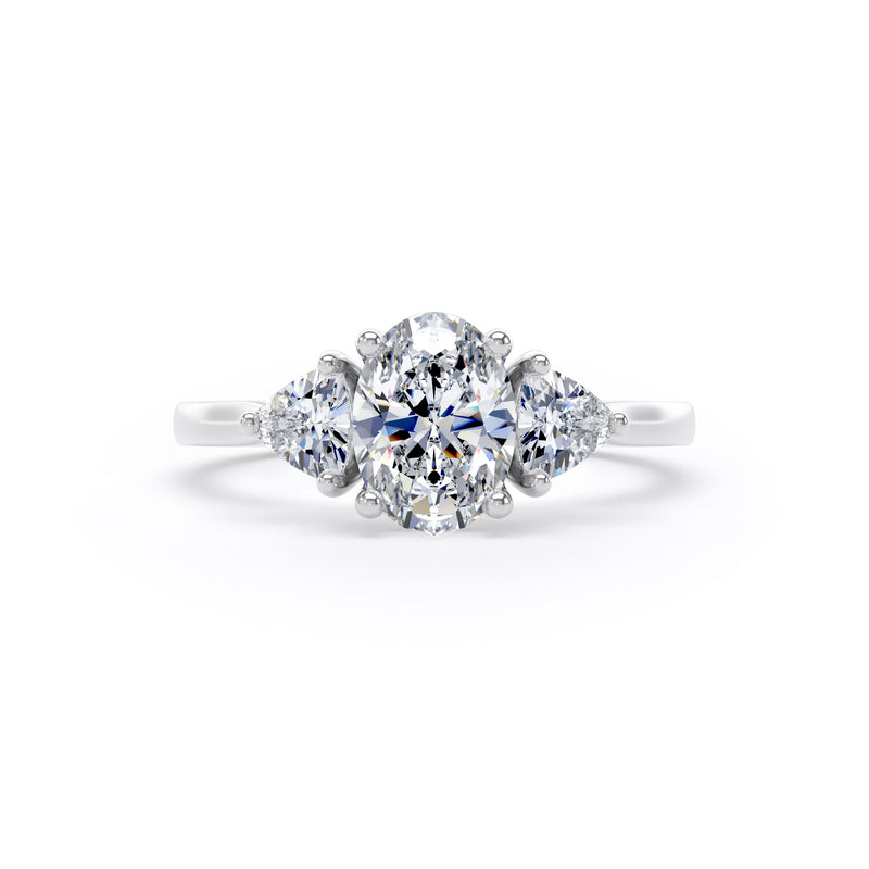 Tess Oval Cut Engagement Ring in 18ct White Gold