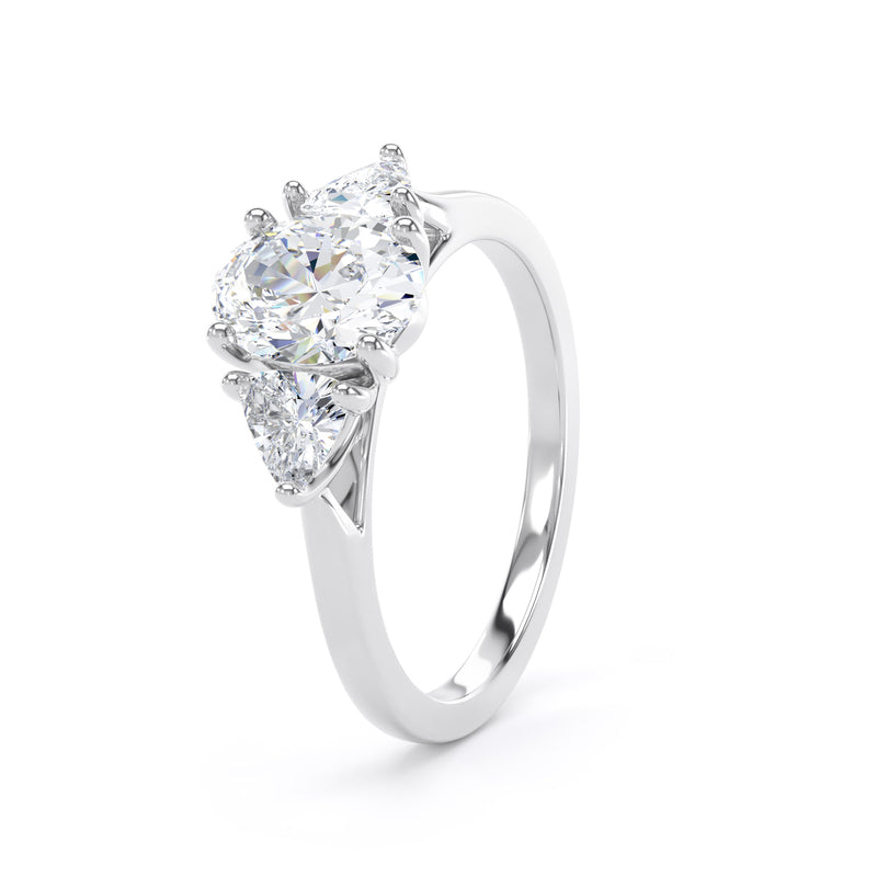 Tess Oval Cut Engagement Ring in 18ct White Gold