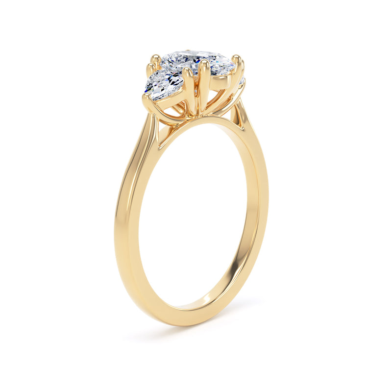 Tess Oval Cut Engagement Ring in 9ct Yellow Gold