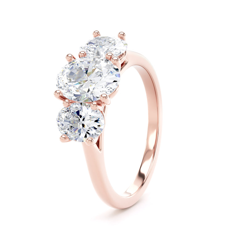 Tara Oval Cut Engagement Ring in 9ct Rose Gold