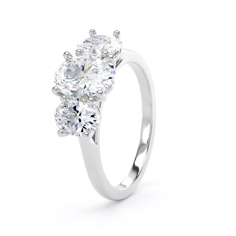 Tara Oval Cut Engagement Ring in 9ct White Gold