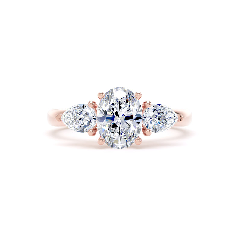 Sue Oval Cut Engagement Ring in 9ct Rose Gold