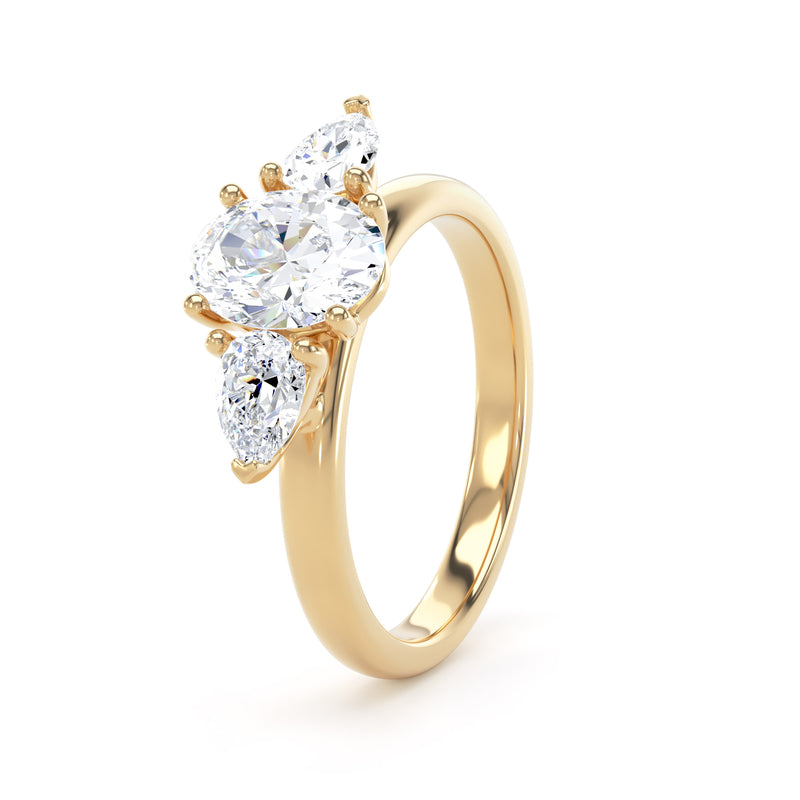 Sue Oval Cut Engagement Ring in 9ct Yellow Gold