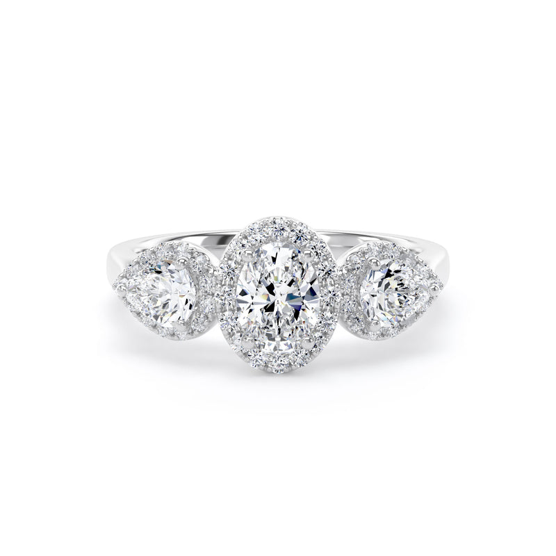 Oval Cut Engagement Ring in 9ct White Gold