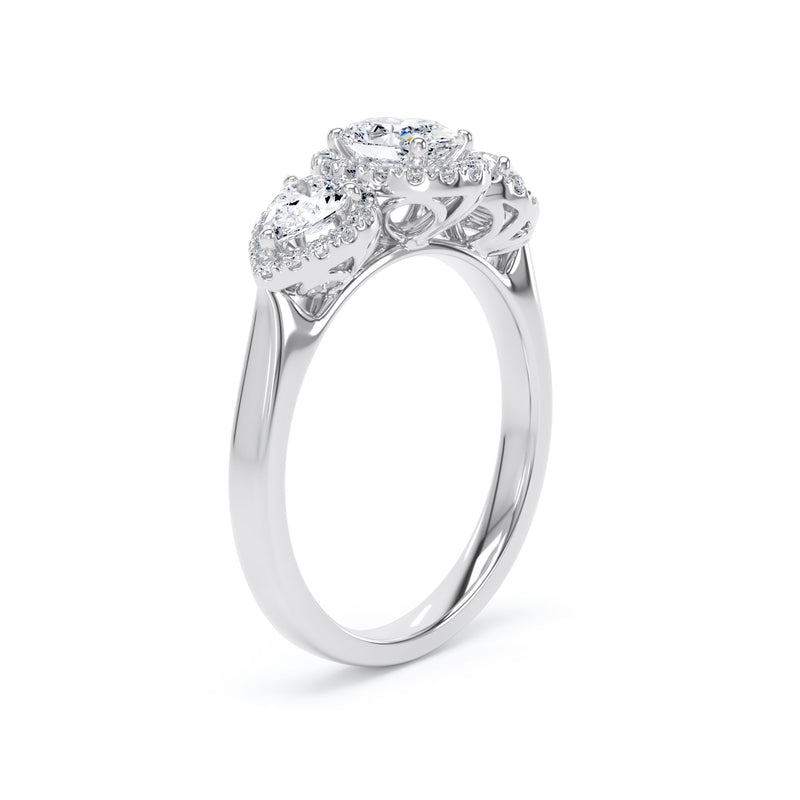 Oval Cut Engagement Ring in 18ct White Gold