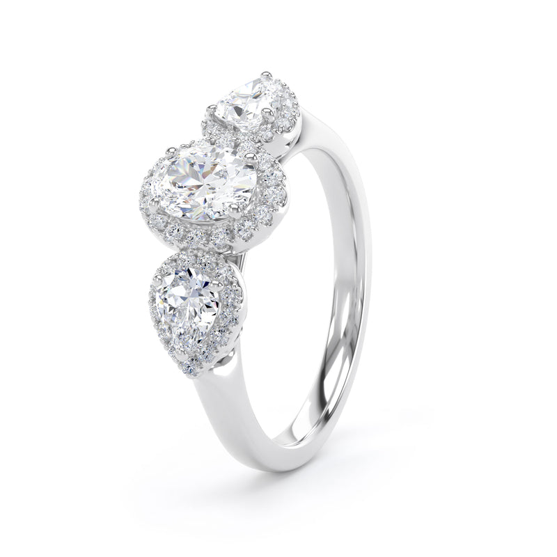 Oval Cut Engagement Ring in Platinum 950