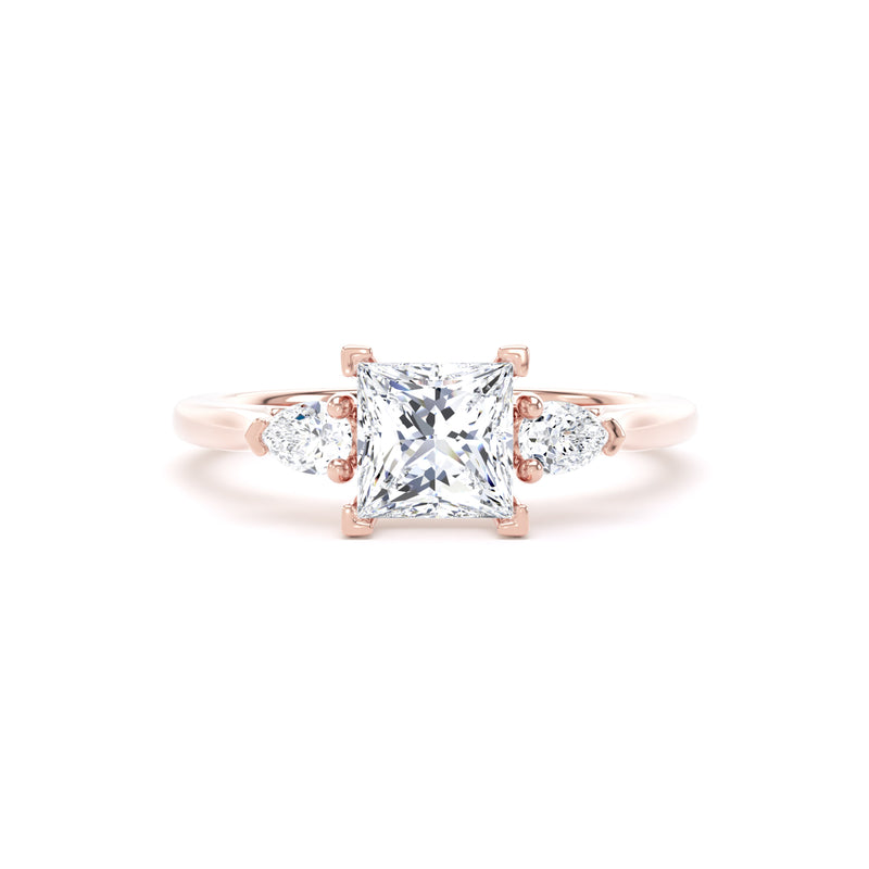Sofie Princess Cut Engagement Ring in 18ct Rose Gold