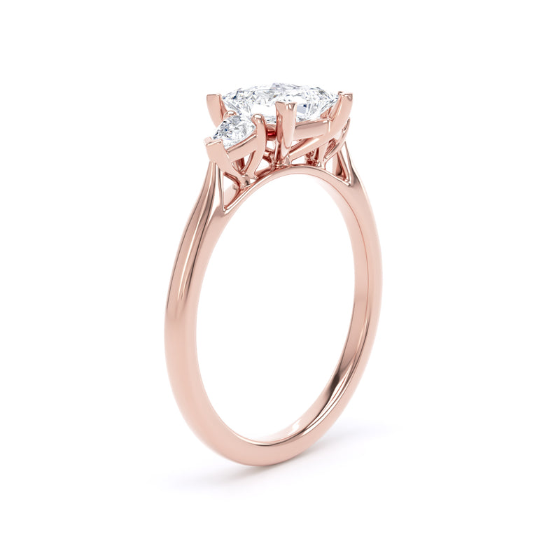 Sofie Princess Cut Engagement Ring in 18ct Rose Gold