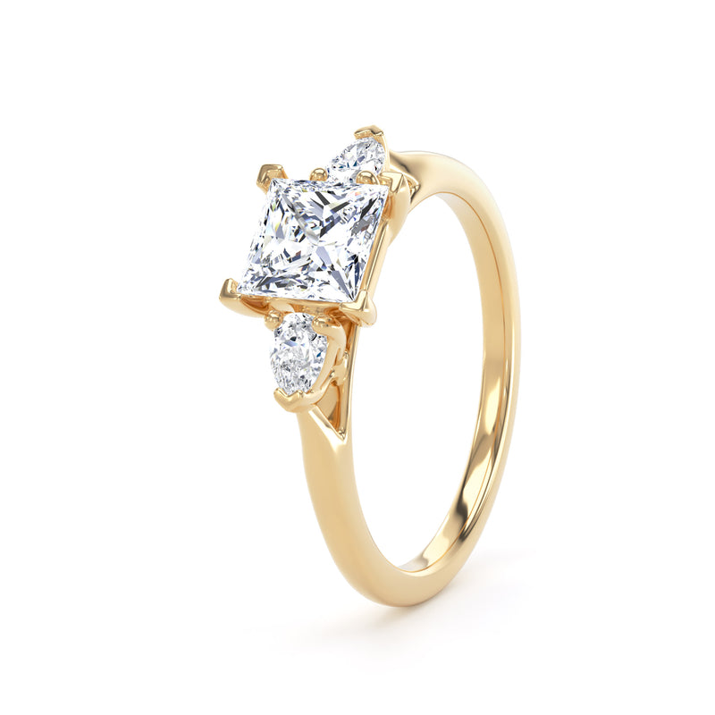 Sofie Princess Cut Engagement Ring in 9ct Yellow Gold