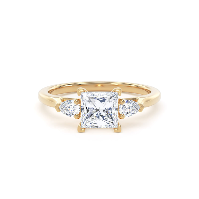 Sofie Princess Cut Engagement Ring in 9ct Yellow Gold