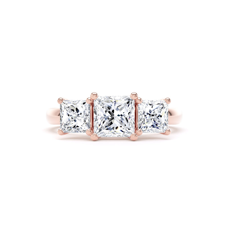 Sloane Princess Cut Engagement Ring in 9ct Rose Gold
