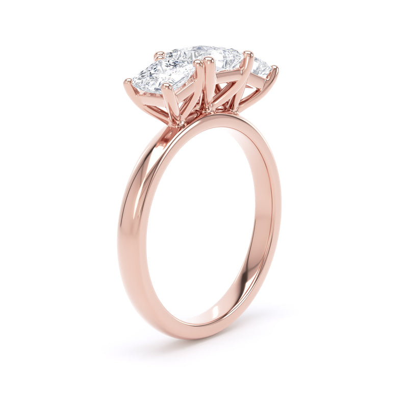 Sloane Princess Cut Engagement Ring in 9ct Rose Gold