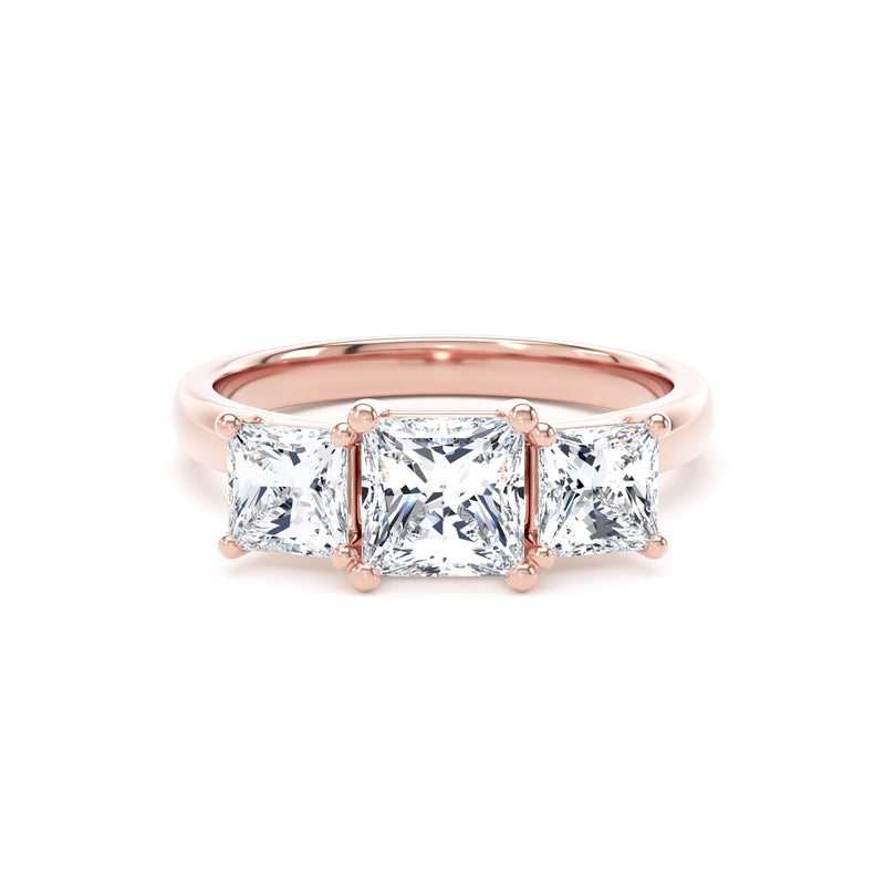 Sloane Princess Cut Engagement Ring in 9ct Rose Gold