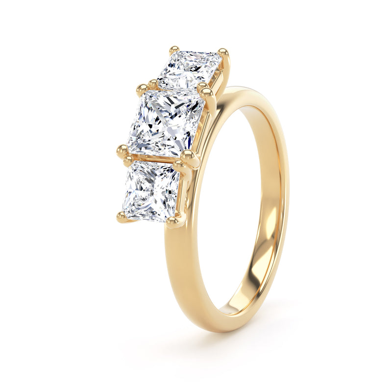 Sloane Princess Cut Engagement Ring in 9ct Yellow Gold