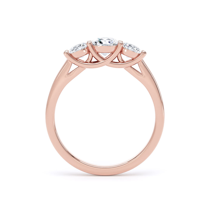 Skye Round Cut Engagement Ring in 18ct Rose Gold