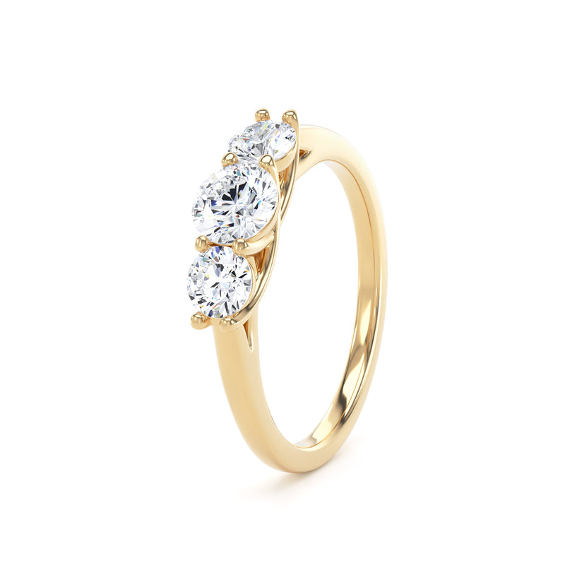 Skye Round Cut Engagement Ring in 9ct Yellow Gold