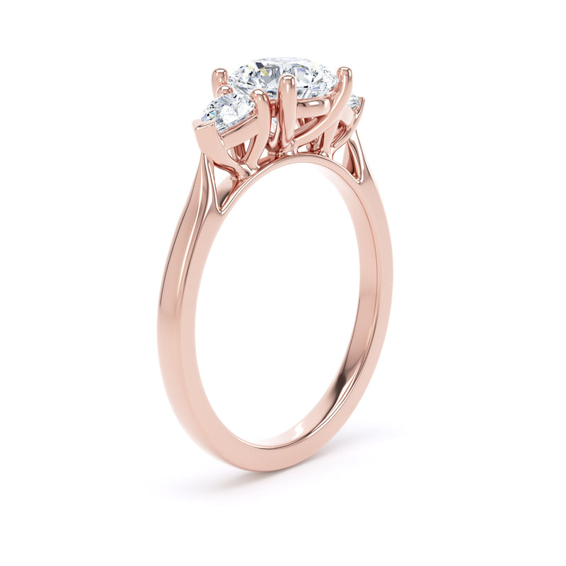 Sara Round Cut Engagement Ring in 18ct Rose Gold