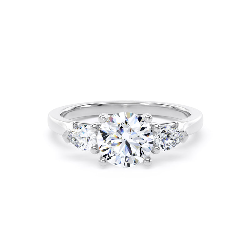 Sara Round Cut Engagement Ring in 18ct White Gold