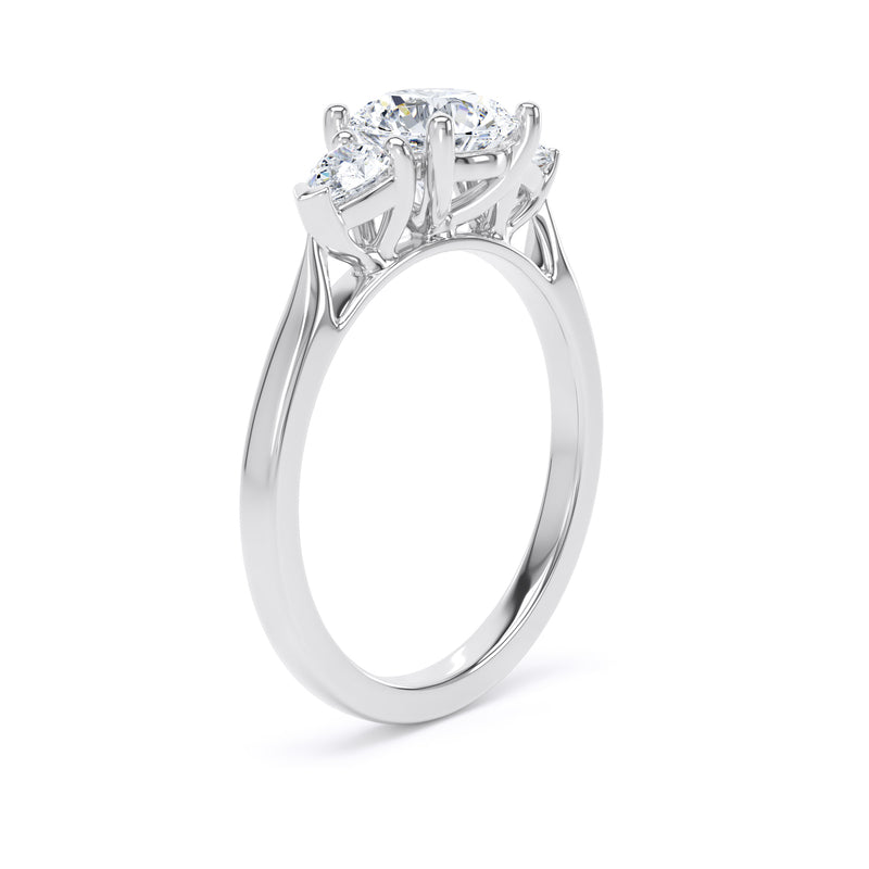 Sara Round Cut Engagement Ring in Platinum 950