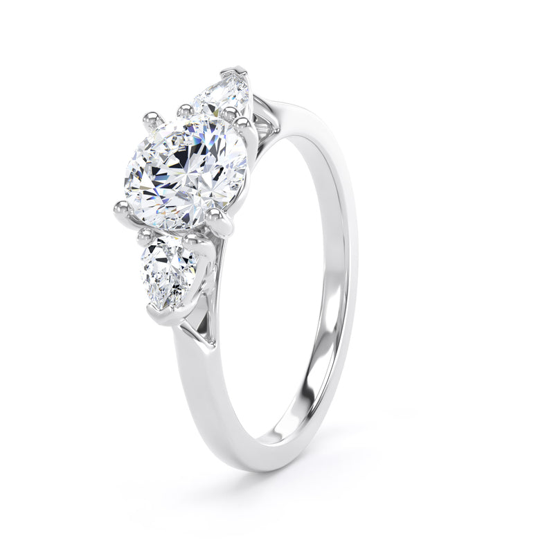 Sara Round Cut Engagement Ring in Platinum 950