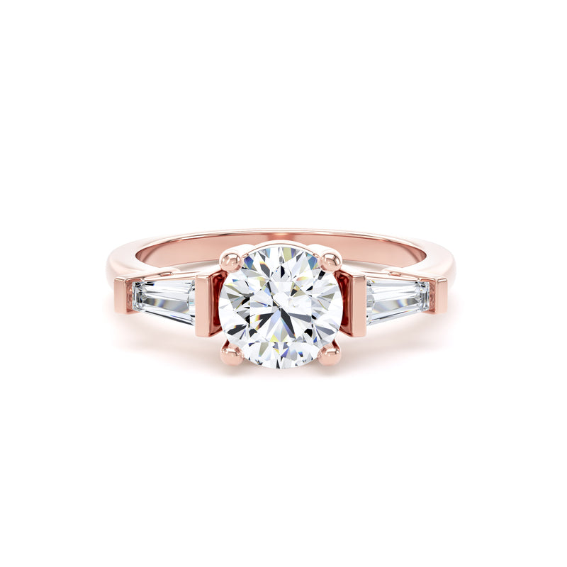 Ruth Round Cut Engagement Ring in 18ct Rose Gold