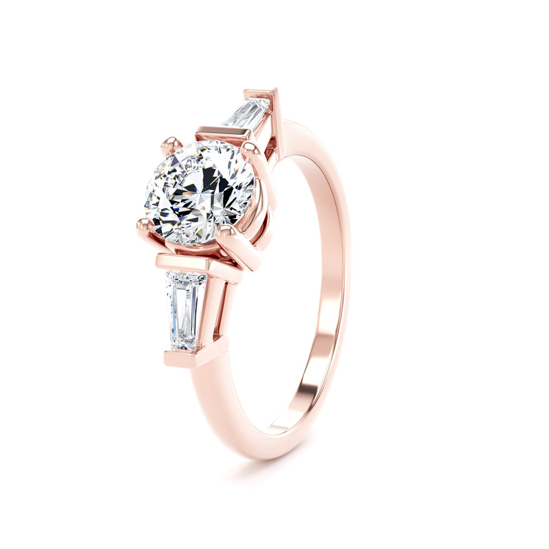 Ruth Round Cut Engagement Ring in 9ct Rose Gold