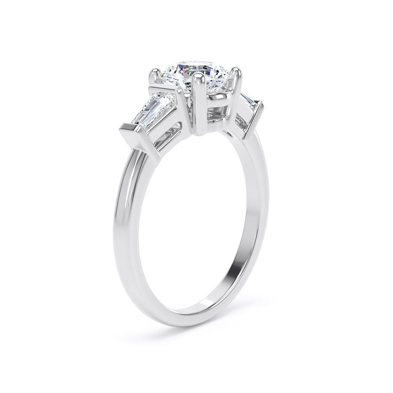 Ruth Round Cut Engagement Ring in Platinum 950