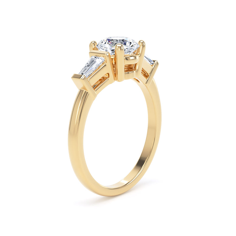 Ruth Round Cut Engagement Ring in 18ct Yellow Gold