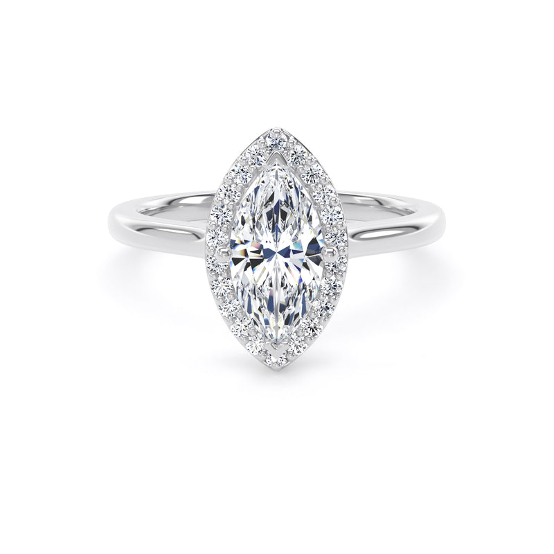 Rae Marquise Cut Engagement Ring in 18ct White Gold