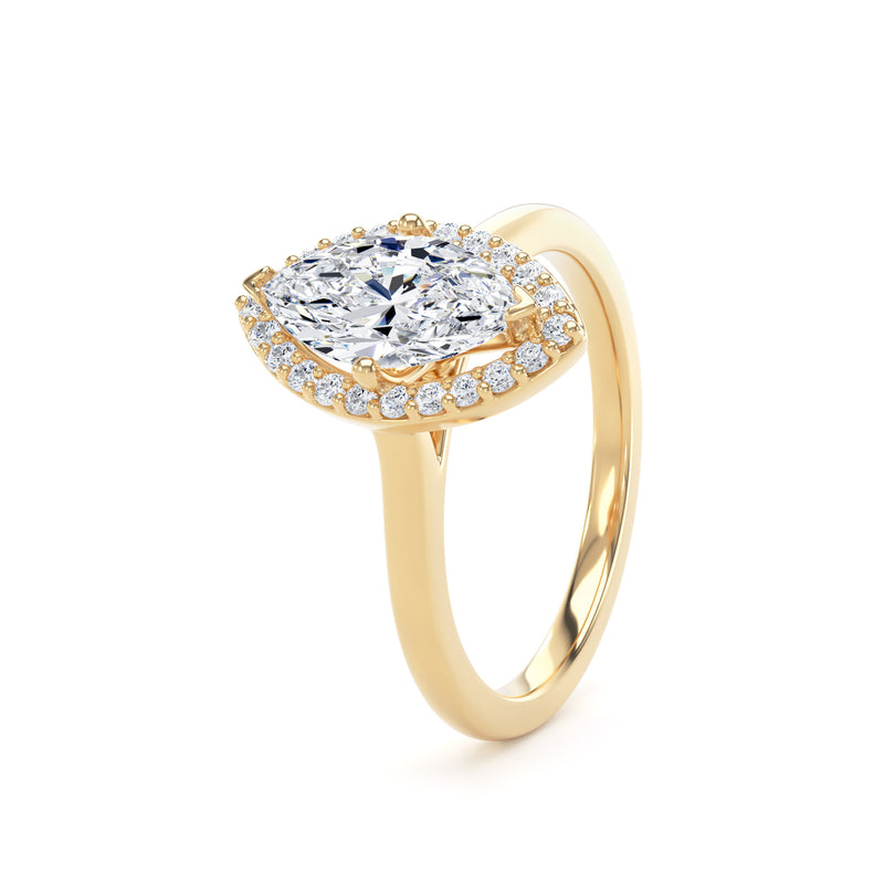 Rae Marquise Cut Engagement Ring in 18ct Yellow Gold