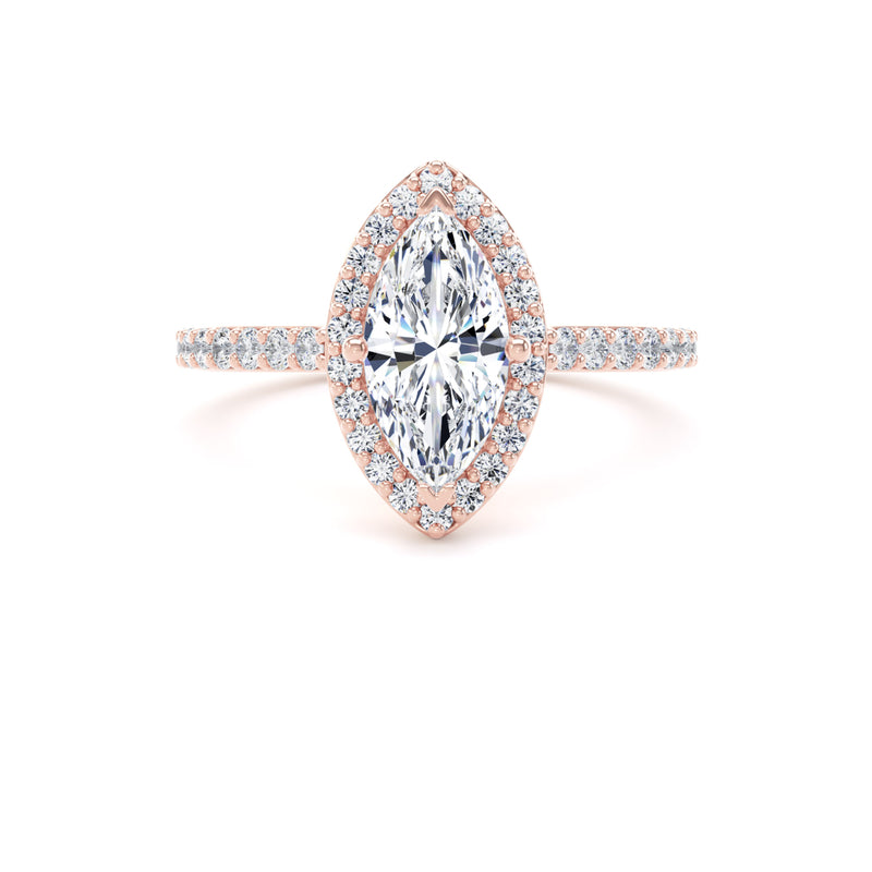 Quinn Marquise Cut Engagement Ring in 9ct Rose Gold