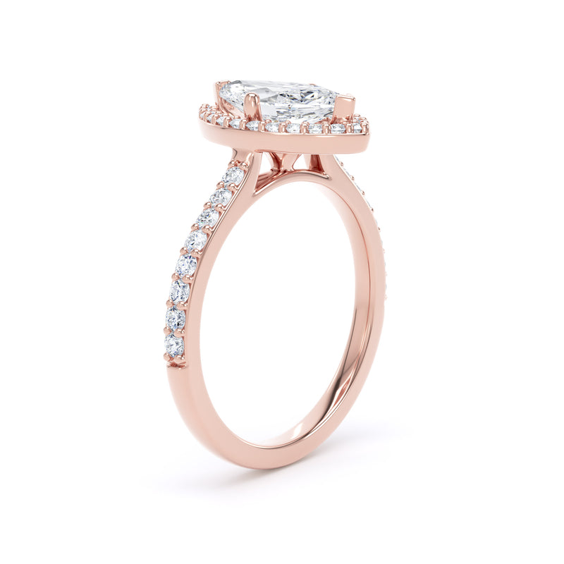 Quinn Marquise Cut Engagement Ring in 9ct Rose Gold