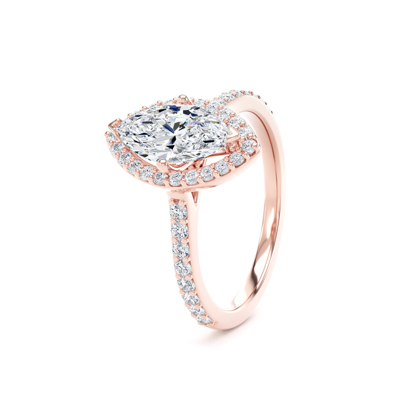 Quinn Marquise Cut Engagement Ring in 9ct Rose Gold