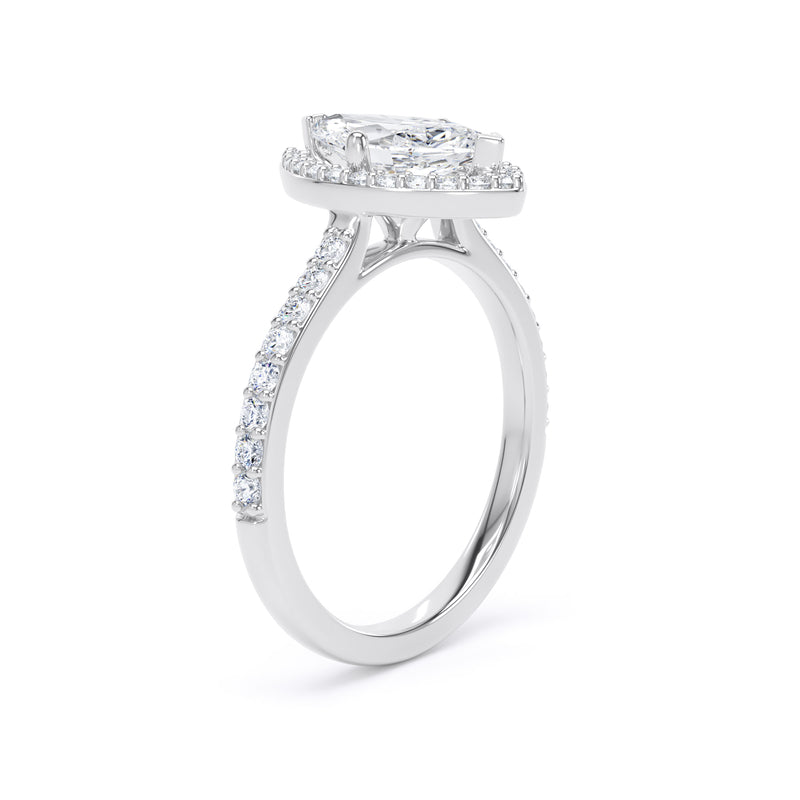 Quinn Marquise Cut Engagement Ring in 9ct White Gold