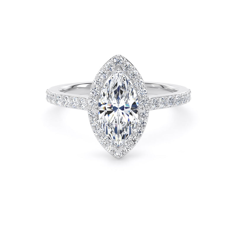 Quinn Marquise Cut Engagement Ring in 9ct White Gold