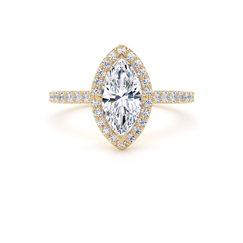 Quinn Marquise Cut Engagement Ring in 18ct Yellow Gold