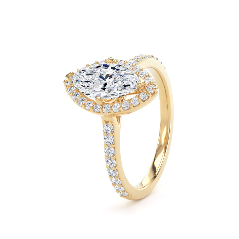 Quinn Marquise Cut Engagement Ring in 18ct Yellow Gold