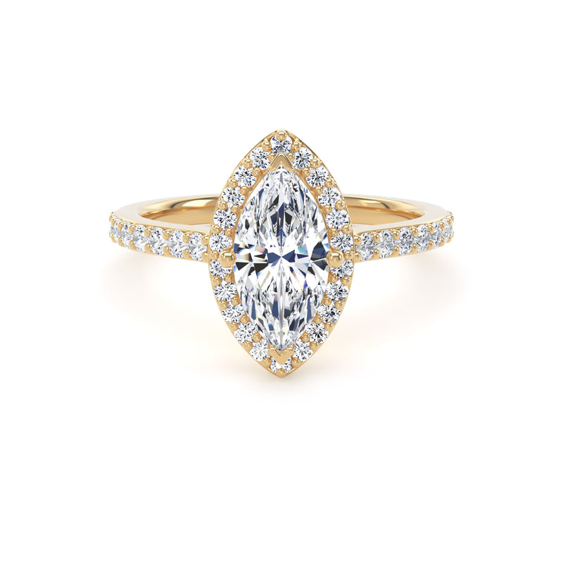 Quinn Marquise Cut Engagement Ring in 9ct Yellow Gold