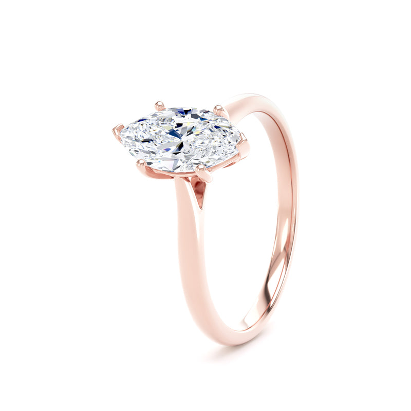 Poppy Marquise Cut Engagement Ring in 9ct Rose Gold