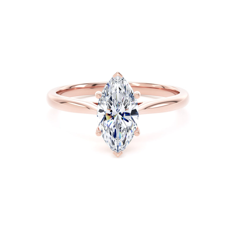 Poppy Marquise Cut Engagement Ring in 9ct Rose Gold