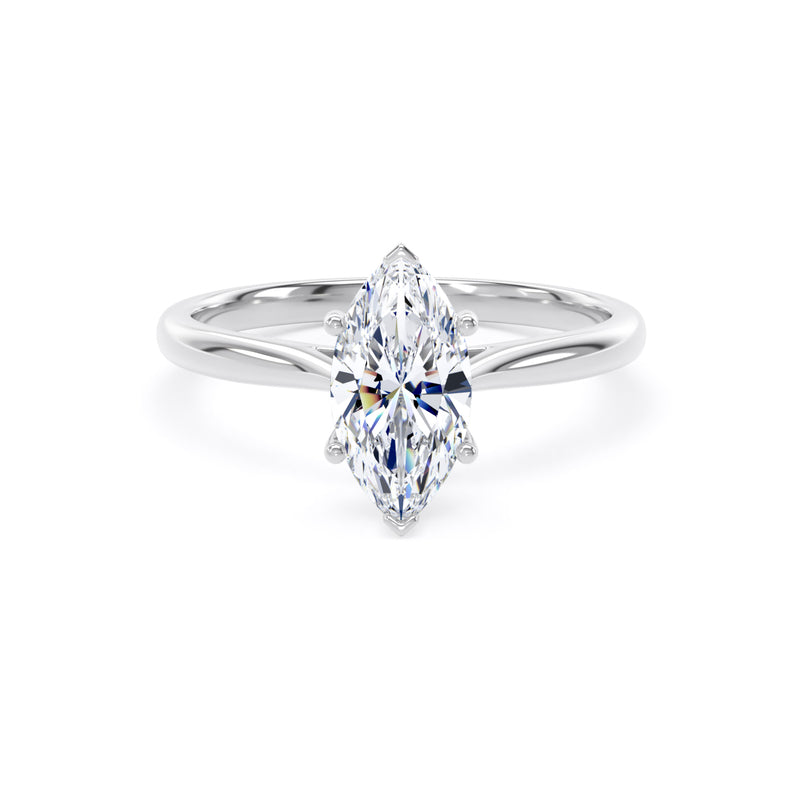 Poppy Marquise Cut Engagement Ring in 9ct White Gold