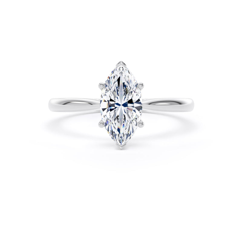 Poppy Marquise Cut Engagement Ring in 18ct White Gold